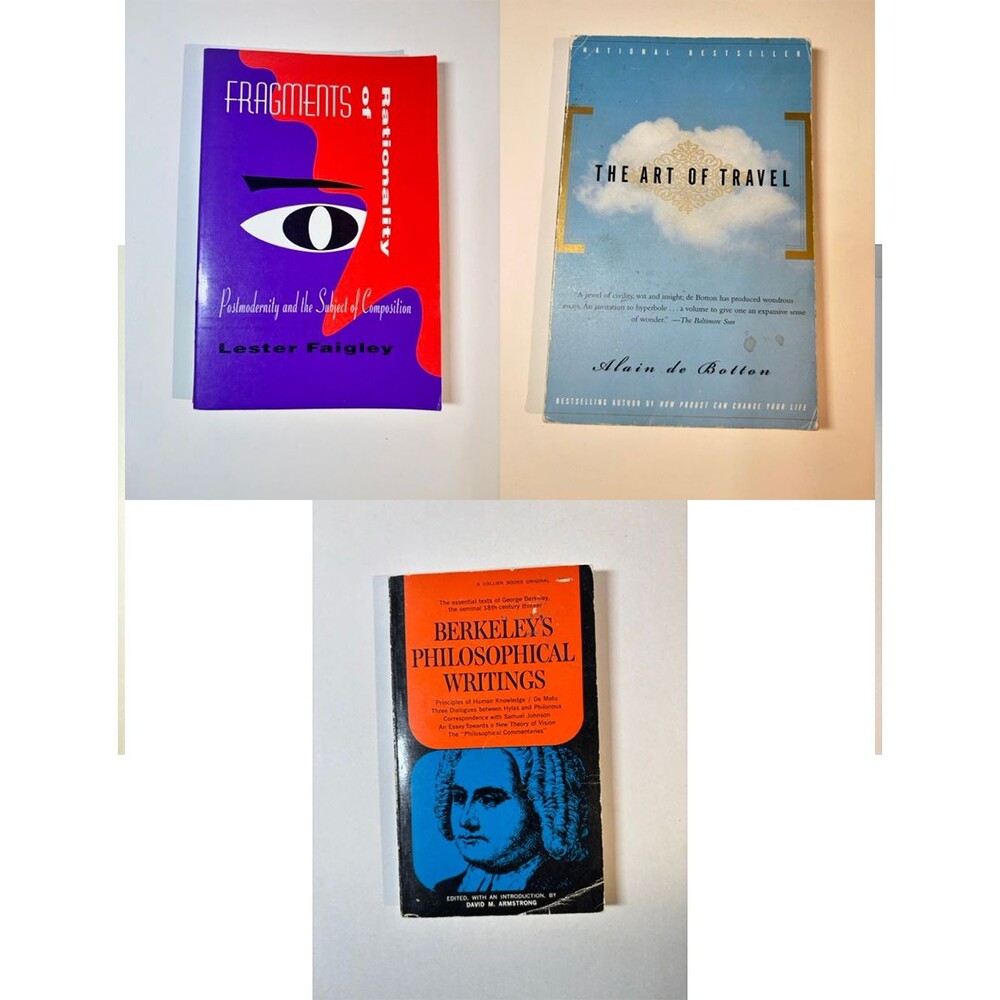 Lot of 3 Philosophy Books: Berkeley, de Botton, Faigley ACCEPTABLE